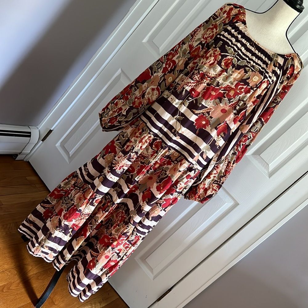 Anthropologie Mes Demoiselles Floral Striped Maxi Dress - Picture 2 of 12